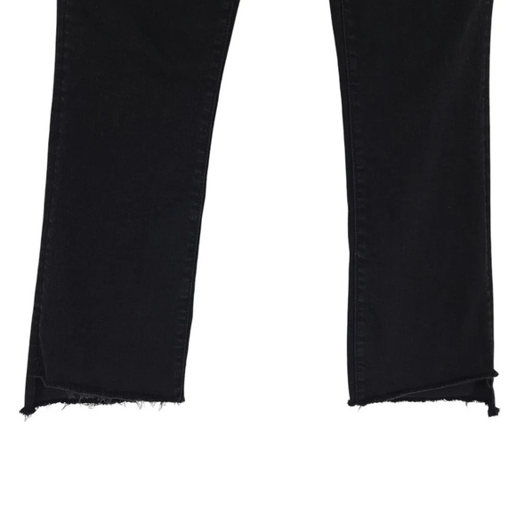 Mother Insider Crop Step Fray Jeans Not Guilty Black Mid Rise Denim - Picture 3 of 9